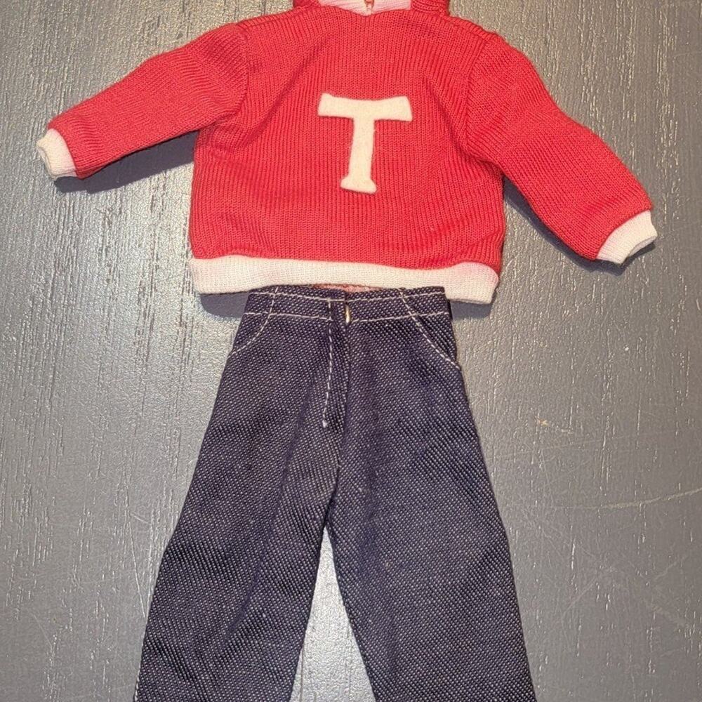 Vintage Ideal 1960s Tammy Beau and Arrow T Red Hooded Sweatshirt & Jeans